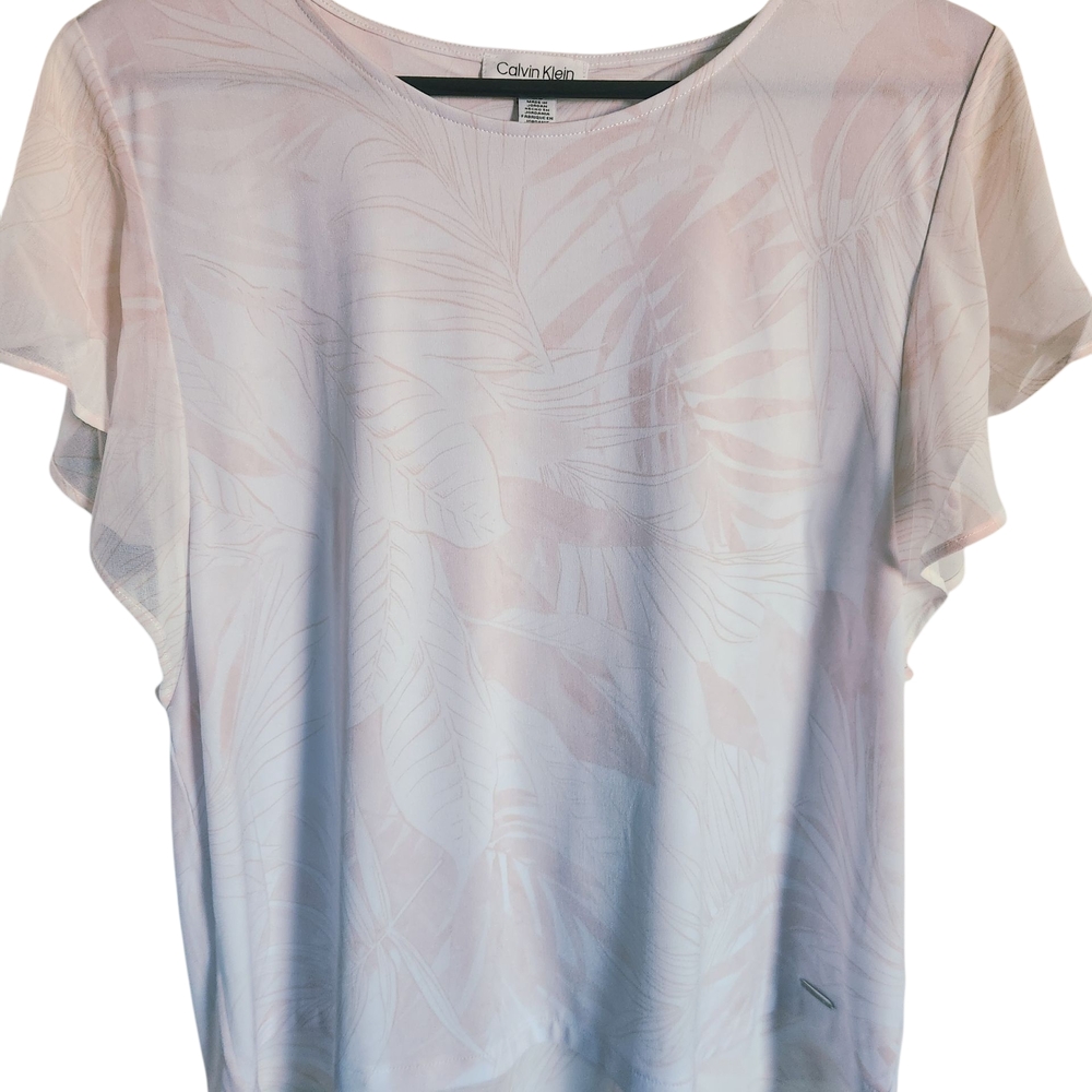 Calvin Klein Women's Light Pink Leaf Blouse